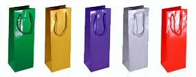 Wine Bottle Bags Gloss Laminated with Rope Handles-12x35x10cm